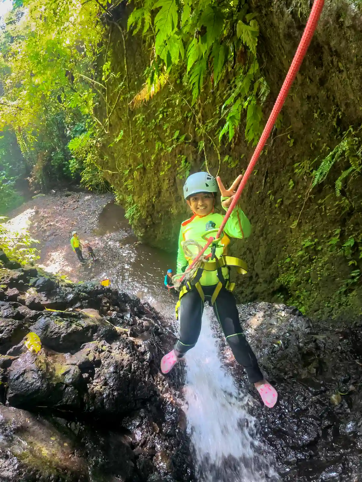 Smiling young canyoner — family-friendly fun