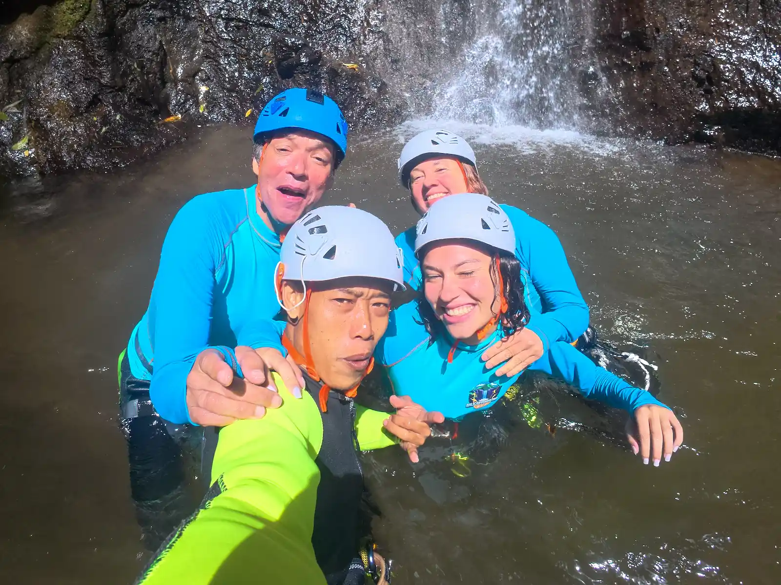 Local canyoning guides in North Bali